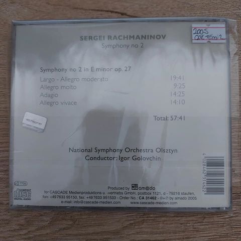 SERFEİ RACHMANINOV - SYMPHONY NO 2 / CD