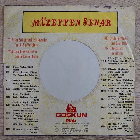 MÜZEYYEN SENAR - ADIM ÇIKMIŞ SARHOŞA 45LİK PLAK