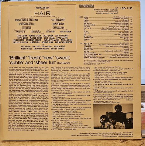 Various – Hair - The Original Broadway Cast Recording LP PLAK