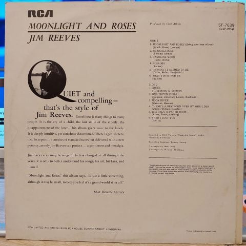 Jim Reeves – Moonlight And Roses LP PLAK