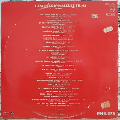 Various – Bandes Originales De Films (Extraits) LP PLAK