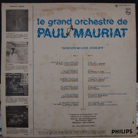 Le Grand Orchestre De Paul Mauriat – Good Bye My Love, Good Bye LP PLAK