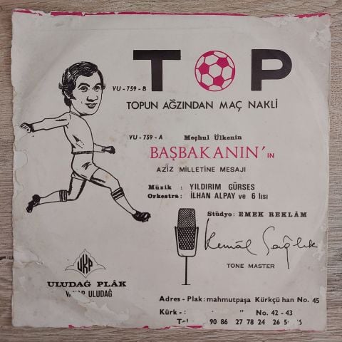 İLHAN DANER - TOPUN HAYATI 45LİK PLAK