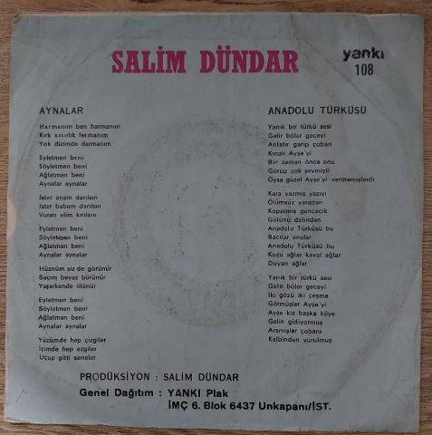 Salim Dündar – Aynalar 45LİK PLAK