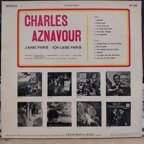 Charles Aznavour – J'aime Paris - Ich Liebe Paris LP PLAK