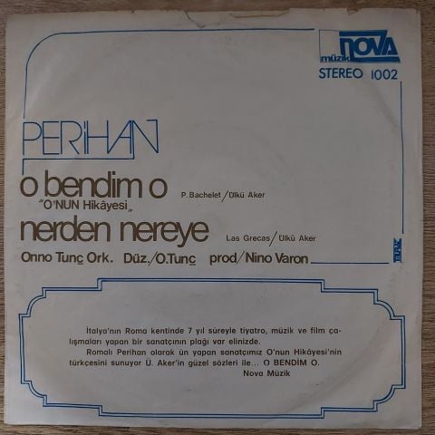 Perihan – O Bendim O / Nerden Nereye 45LİK PLAK