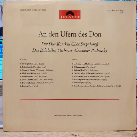 Der Don Kosaken-Chor Serge Jaroff, Das Balalaika-Orchester Alexander Bochensky – An Den Ufern Des Don LP PLAK