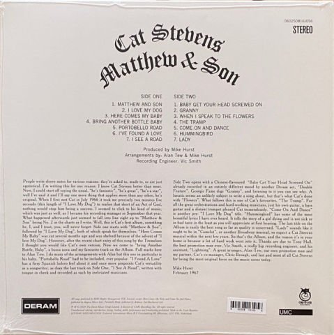 Cat Stevens – Matthew & Son LP PLAK