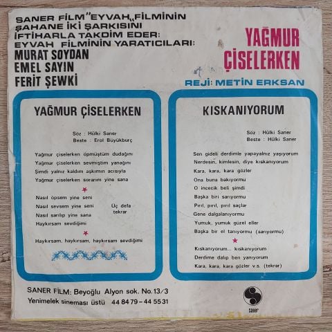 İNCİ ÇAYIRLI - YAĞMUR KARA KARA GÖZLER 45LİK PLAK