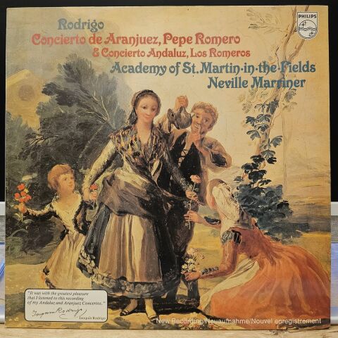 Rodrigo – Pepe Romero, Los Romeros, Academy Of St. Martin-In-The-Fields, Neville Marriner – Concierto De Aranjuez & Concierto Andaluz LP PLAK