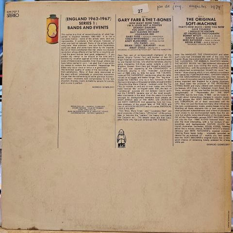 Gary Farr (2) & The T-Bones (2) + The Original Soft Machine* – Rock Generation Volume 7 - Gary Farr & The T-Bones + The Original Soft Machine LP PLAK