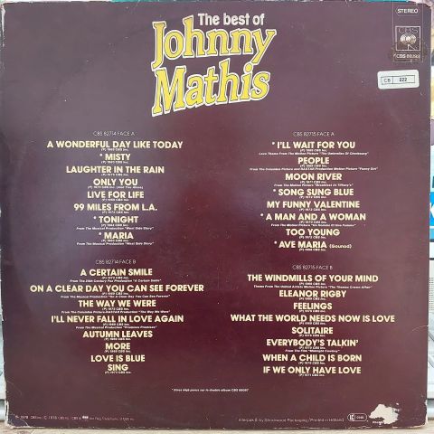 Johnny Mathis – The Best Of Johnny Mathis LP PLAK