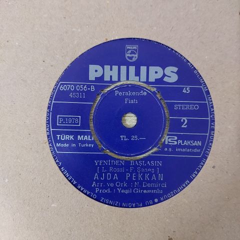 Ajda Pekkan – Ya Sonra / Yeniden Başlasın 45LİK PLAK