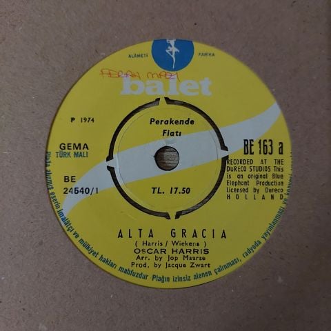Oscar Harris – Alta Gracia 45LİK PLAK