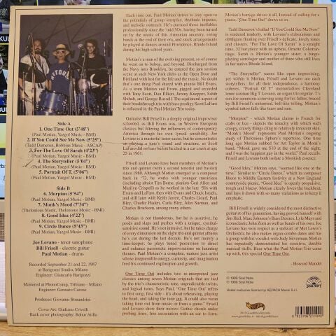 Paul Motian Trio Featuring Bill Frisell - Joe Lovano – One Time Out LP PLAK
