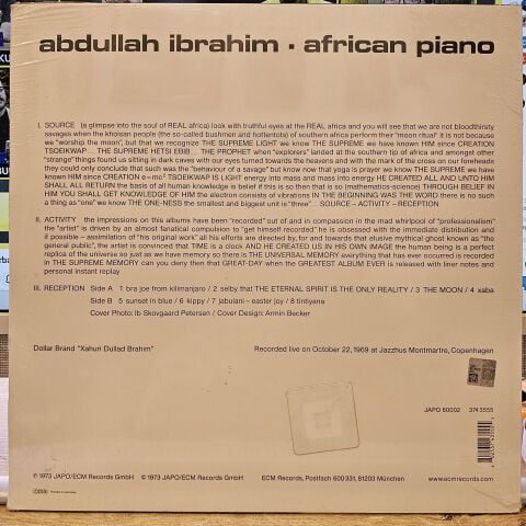 Abdullah Ibrahim – African Piano LP PLAK