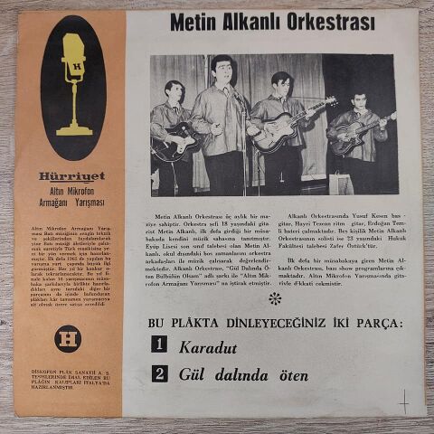METİN ALKANLI 1965 ALTIN MİKROFON - GÜL DALINDA ÖTEN 45LİK PLAK