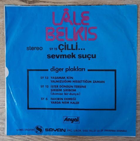 LALE BELKIS - ÇİLLİ 45LİK PLAK