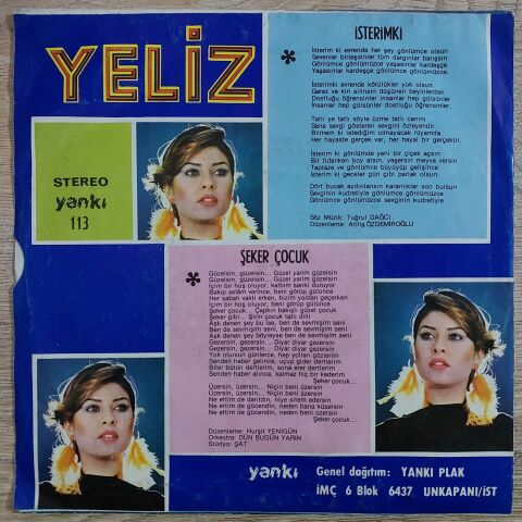 Yeliz – İsterim Ki / Şeker Çocuk 45LİK PLAK