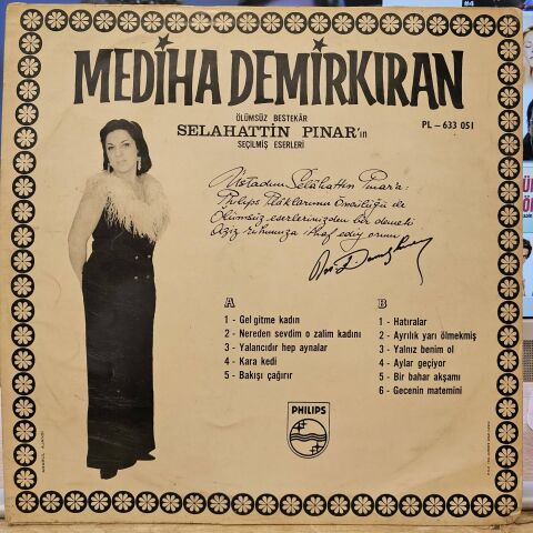 Mediha Demirkıran – Ölümsüz Bestekar Selahattin Pınar'ın Seçilmiş Eserleri LP PLAK...