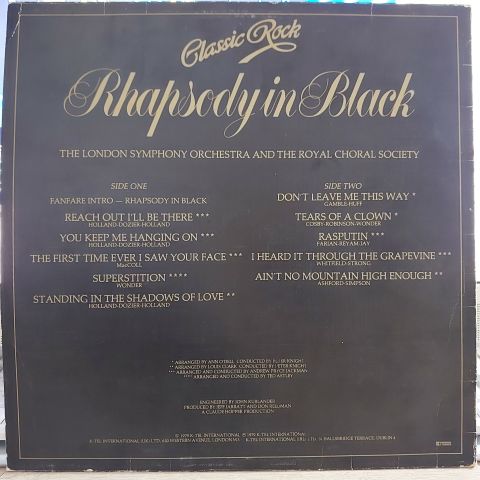 The London Symphony Orchestra And The Royal Choral Society – Classic Rock Rhapsody In Black LP PLAK