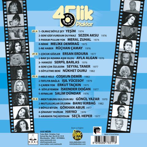 Çeşitli Sanatçılar - 45'lik Plaklar LP PLAK