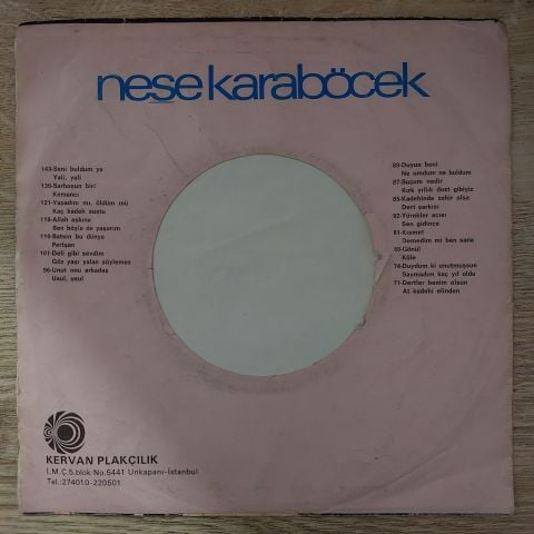 Neşe Karaböcek – Seni Buldumya / Yali Yali 45LİK PLAK