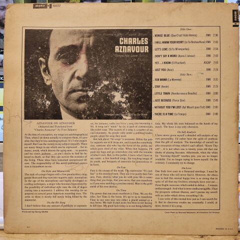 Charles Aznavour – His Love Songs In English LP PLAK