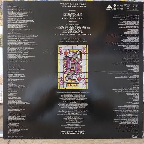 The Alan Parsons Project – The Turn Of A Friendly Card LP PLAK