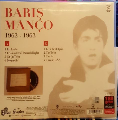 BARIŞ MANÇO - 1962 1963 LP PLAK