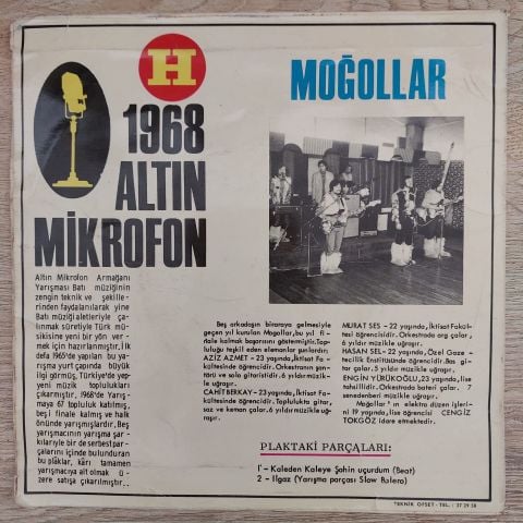 MOĞOLLAR - KALEDEN KALEYE ŞAHİN UÇURDUM 45LİK PLAK