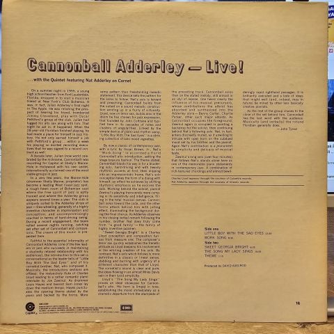 Cannonball Adderley – Live LP PLAK