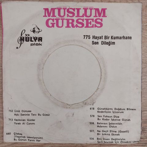 MÜSLÜM GÜRSES - HASRET RÜZGARI 45LİK PLAK