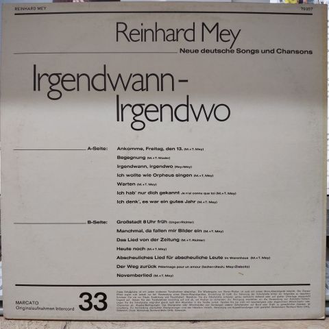 Reinhard Mey – Irgenwann-Irgendwo LP PLAK