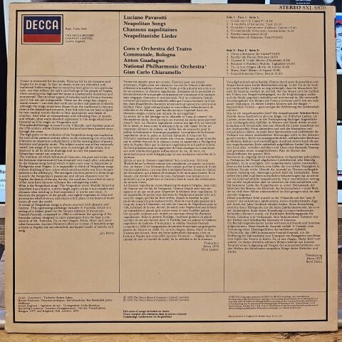 Luciano Pavarotti – O Sole Mio Favorite Neapolitan Songs LP PLAK