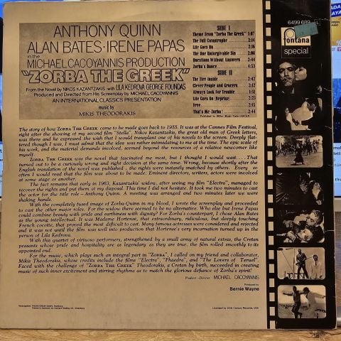 Mikis Theodorakis – Zorba The Greek (Original Soundtrack Album) LP PLAK