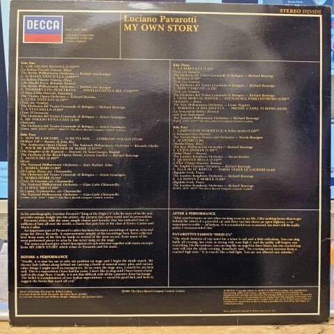 Luciano Pavarotti – My Own Story LP PLAK