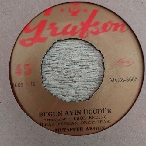 MUZAFFER AKGÜN - BUGÜN AYIN ÜÇÜDÜR 45LİK PLAK