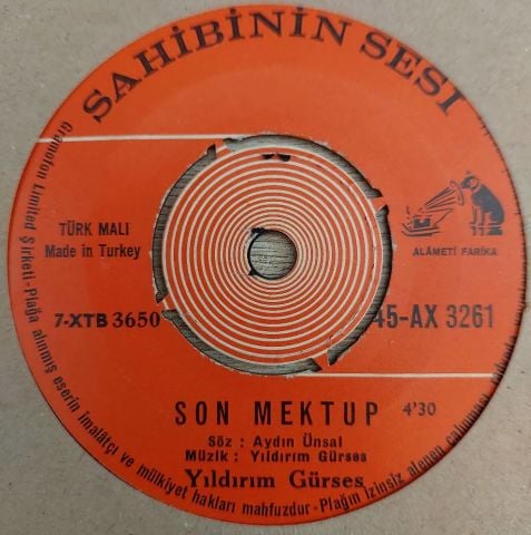 Yıldırım Gürses – Son Mektup / Bir Kırık Kalp 45LİK PLAK