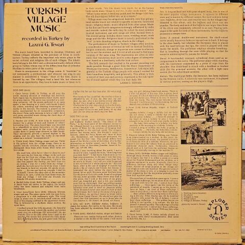 Laxmi G. Tewari – Turkish Village Music LP PLAK