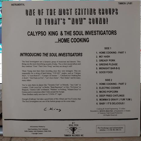 Calypso King & The Soul Investigators – Home Cooking LP PLAK