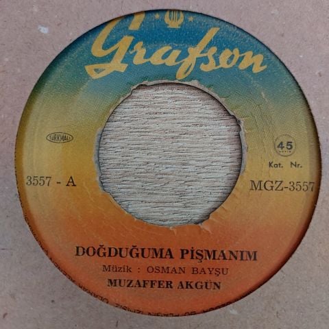 MUZAFFER AKGÜN - DOĞDUĞUMA PİŞMANIM 45LİK PLAK
