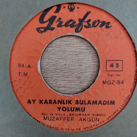MUZAFFER AKGÜN - AY KARANLIK BULAMADIM YOLUMU 45LİK PLAK