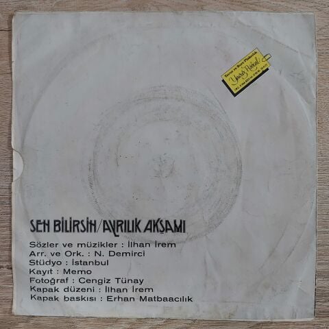 İLHAN İREM - AYRILIK AKŞAMI 45LİK PLAK