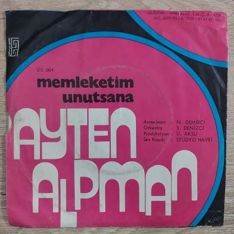 AYTEN ALPMAN - MEMLEKETİM 45LİK PLAK