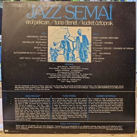Erol Pekcan, Tuna Ötenel, Kudret Öztoprak – Jazz Semai LP PLAK