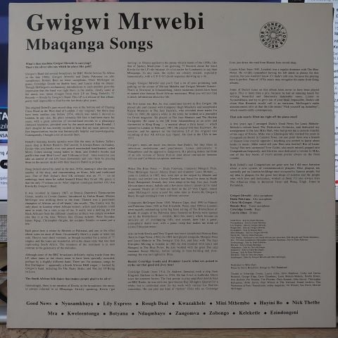 Gwigwi Mrwebi – Mbaqanga Songs LP PLAK