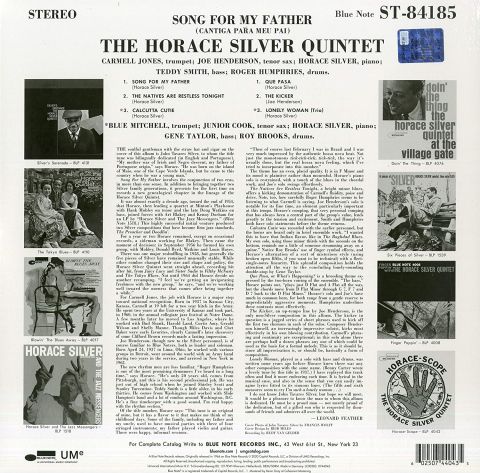 The Horace Silver Quintet – Song For My Father (Cantiga Para Meu Pai) LP PLAK
