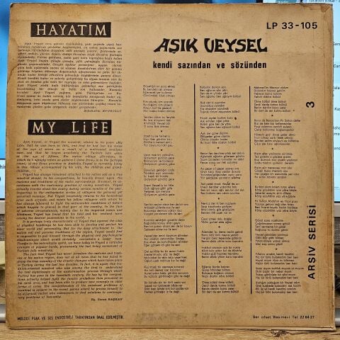 Aşık Veysel – Kendi Sözünden ve Sazından LP PLAK