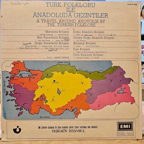 Various – Türk Folkloru İle Anadolu'da Gezintiler / A Travel Around Anotolia By The Turkish Folklore LP PLAK